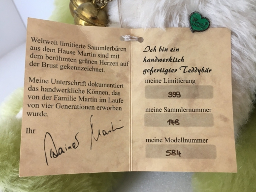 Teddybär „Maiglöckchen“ von Fa. MARTIN