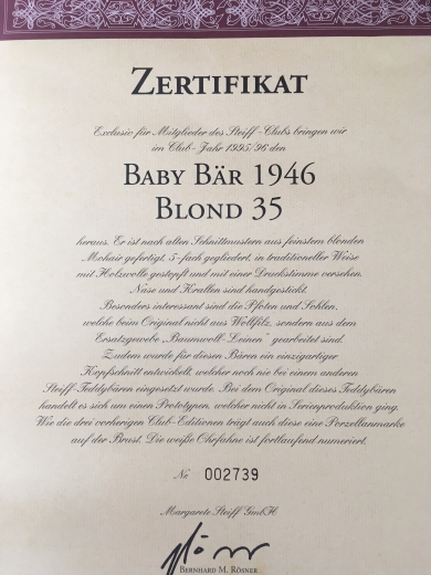 Club Edition 1995/96, Teddy Baby Bär 1946