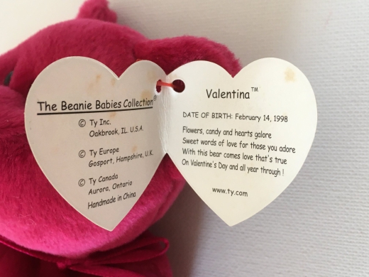 Ty Beanie Baby Collection, Bear „Valentina“ (1999)   -Tag date error shows 1998-