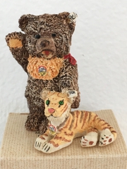 Ceramik-Miniatur Zotty und Tiger