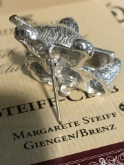 Steiff Club pin, silver brooch