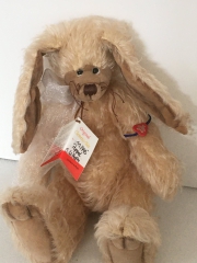 Bunny with nodding head made of mohair (Original Clemens)