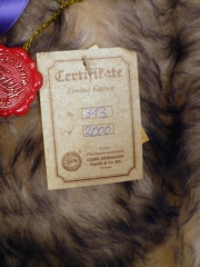 Teddybär aus Mohairplüsch, gespizt von Hermann Teddy Original, Hirscheid