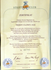 Teddy Clown from Steiff, STEIFF CLUB EDITION 1993